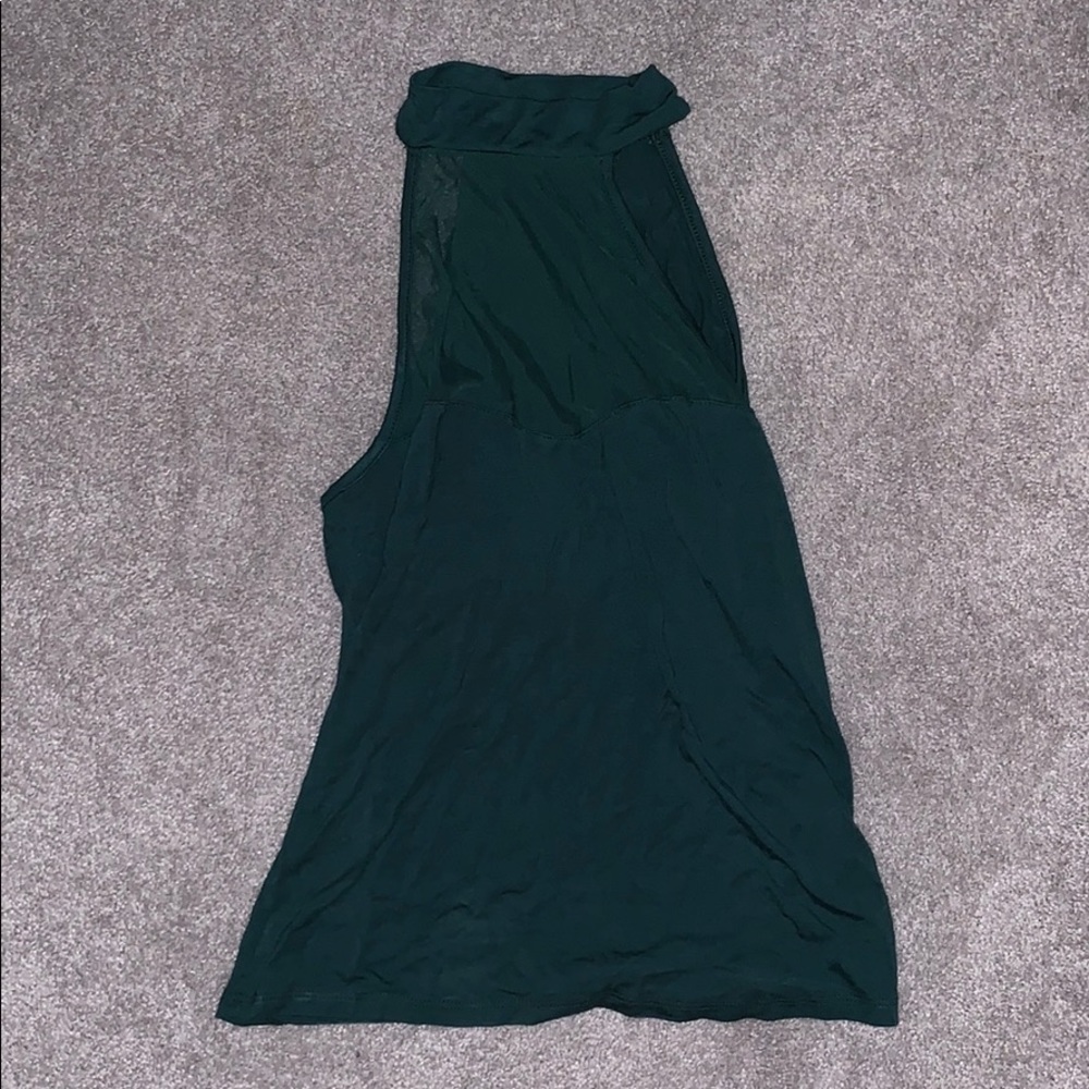 Shein Green Mesh front crop top NWOT